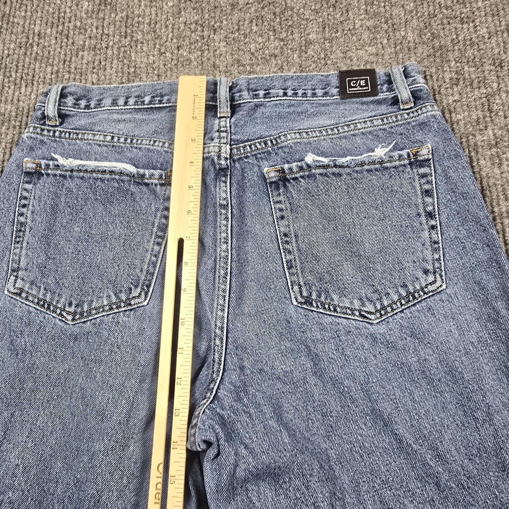 Current/Elliott Jeans Womens 30 Blue Wide Leg Cropped Raw Hem High Rise 30x26 - Picture 13 of 14